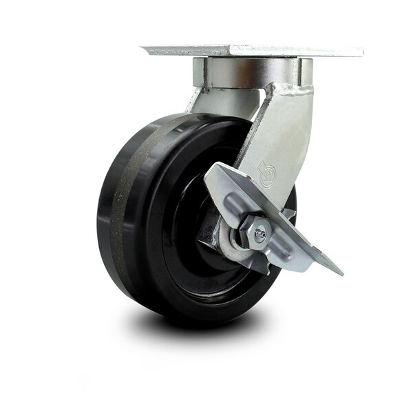 8 Inch Extra Heavy Duty Phenolic Wheel Swivel Caster with Brake and Swivel Lock